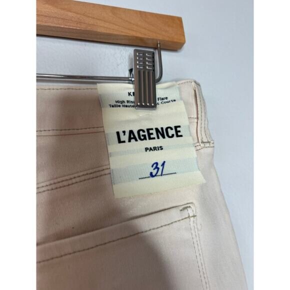 NWT L'Agence Kendra Cropped Flare Denim Jeans Women's Oat Size: 31 - Picture 6 of 8